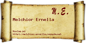 Melchior Ernella névjegykártya